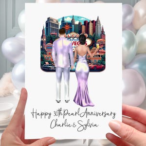 Cartão de aniversário de pérolas de Las Vegas 30º casamento personalizado