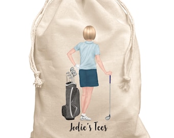Personalised Tee Bag for Golfer Golf gift for her Lady Captain
