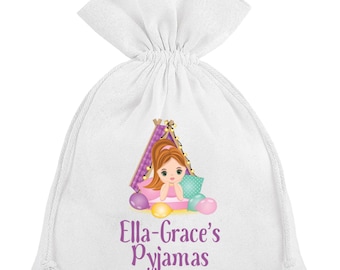 Personalised Pyjama Bag for Girls Teepee Sleepover Slumber Party