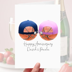 Tarjeta de aniversario de baloncesto personalizada