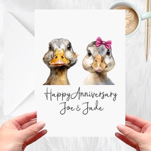 Carte d'anniversaire canard personnalisée