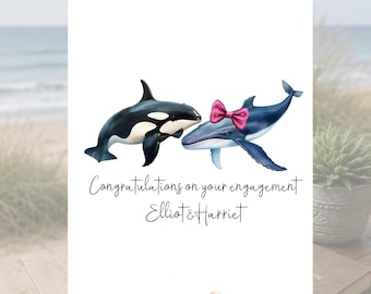 Whale Engagement Card Personalised