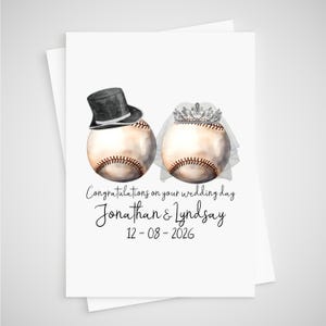 Carte de mariage baseball personnalisée