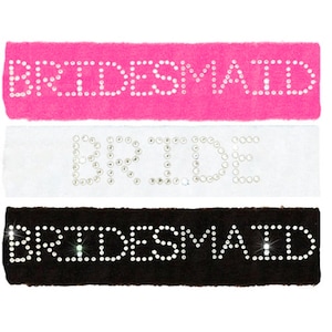 Braut Schweißband personalisierte Stirnband Spa Strass Hochzeitsgeschenk Hen Party