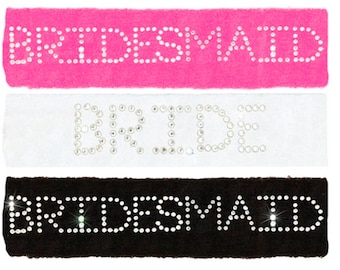 Rhinestone Bride Sweatband: Personalized Hen Party Headband