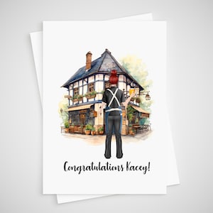 Carte de propriétaire de pub Barmaid personnalisée Merci