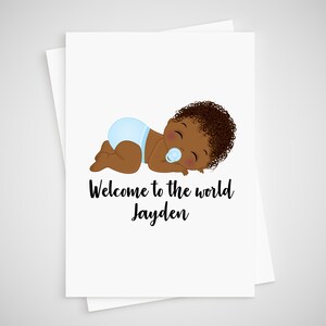 Bienvenue dans le monde carte de bébé personnalisée félicitations fille garçon