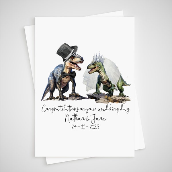 Dinosaur Wedding Cards - Etsy UK