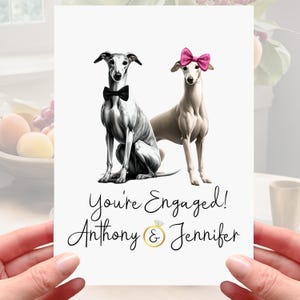 Greyhound Hund Verlobungskarte Personalisierte Whippet