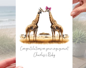 Giraffe Engagement Card Personalised