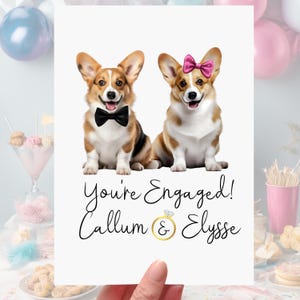 Corgi Dog Engagement Card Personalised