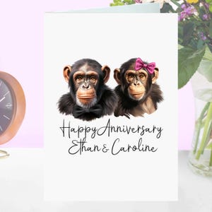 Carte d'anniversaire de chimpanzé personnalisée