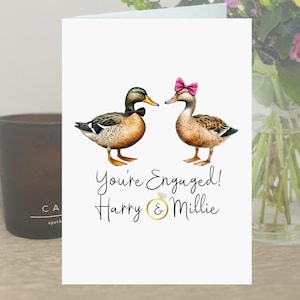 Carte de fiançailles canard colvert personnalisée