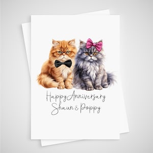 Carte d'anniversaire personnalisée chat persan