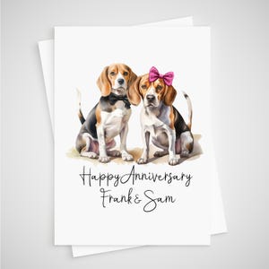 Carte d'anniversaire Beagle chien personnalisée