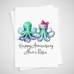 Carte d'anniversaire Pieuvre personnalisée
