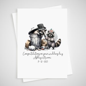 Waschbär Hochzeitskarte Personalisierte Braut & Bräutigam Neuheit