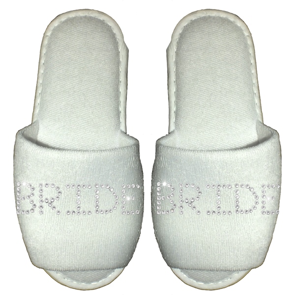 Personalised Bridal Slippers Bride To Be Bridesmaid Rhinestone Diamante