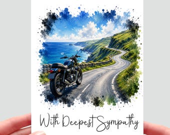 Motorbike Sympathy Card Grief Mourning Bereavement Motorcycle
