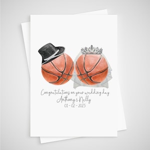 Carte de mariage de basket-ball personnalisée