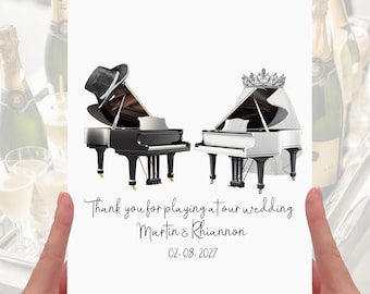 Wedding Pianist Thank you Card Personalised Musician Piano