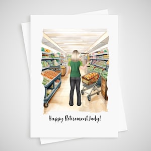 Employé de magasin personnalisé de carte de retraite de caissier