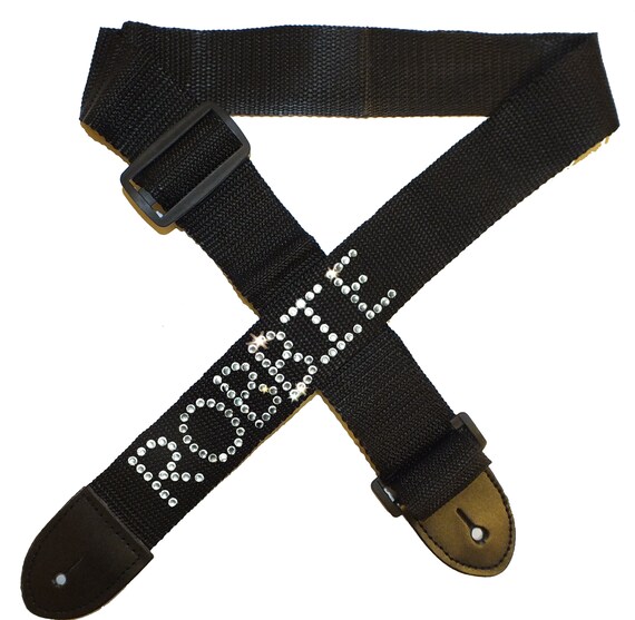 Personalised Guitar Strap Custom rhinestone diamante crystal Etsy
