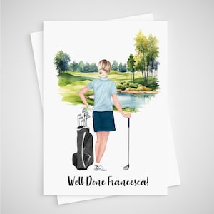 Golfkaart gepersonaliseerd voor haar - Lady's Captain-kaart