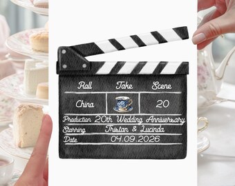 Clapper Board 20th Anniversary Card Personalised China Film Cinema Movies