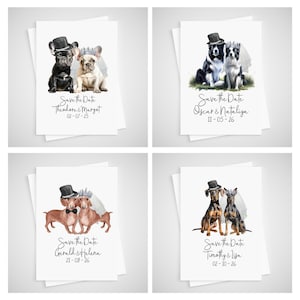 Hochzeitskarte für Ihren Hund, Border Collie, Dackel, Dobermann, Deutsche Dogge, Golden Retriever, Windhund, personalisiert