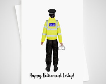 Policewoman Retirement Card Personalised Police officer