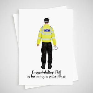 Politieagent Card New Job Gepersonaliseerde Gefeliciteerd Politieagent valt flauw