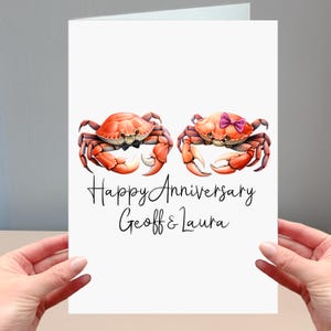 Carte d'anniversaire de crabe personnalisée