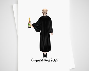 congratulations lawyer card personalised for woman passed bar exam solicitor barrister judge