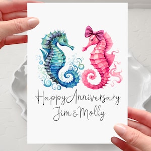 Carte d'anniversaire hippocampe personnalisée