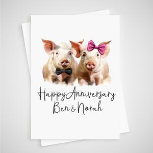 Carte d'anniversaire de cochon personnalisée
