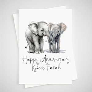 Carte d'anniversaire éléphant personnalisée