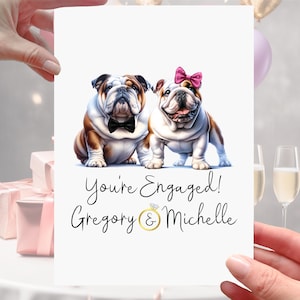 BullDog Verlobungskarte personalisierte Hund britisch