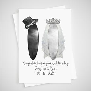 Surf Hochzeitskarte Personalisierte Surfer