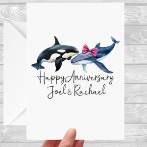 Carte d'anniversaire baleine personnalisée