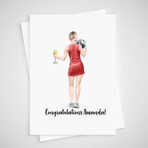 Personalised Netball Card for woman Thank you congratulations