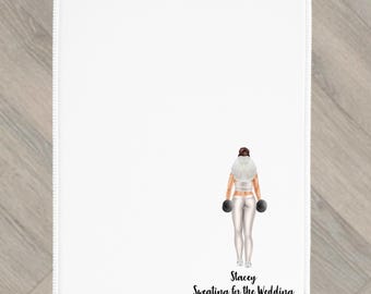 Braut Gym Handtuch personalisiert Sweating für die Hochzeit Fitness Hen Party Bachelorette
