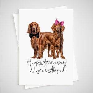 Verjaardagskaart Ierse setter gepersonaliseerde hond