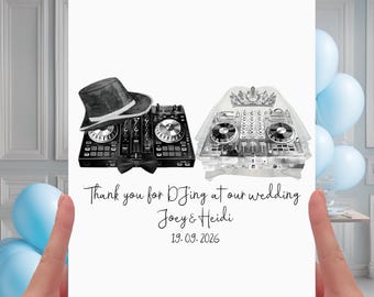 Wedding DJ Thank you Card Personalised Musician