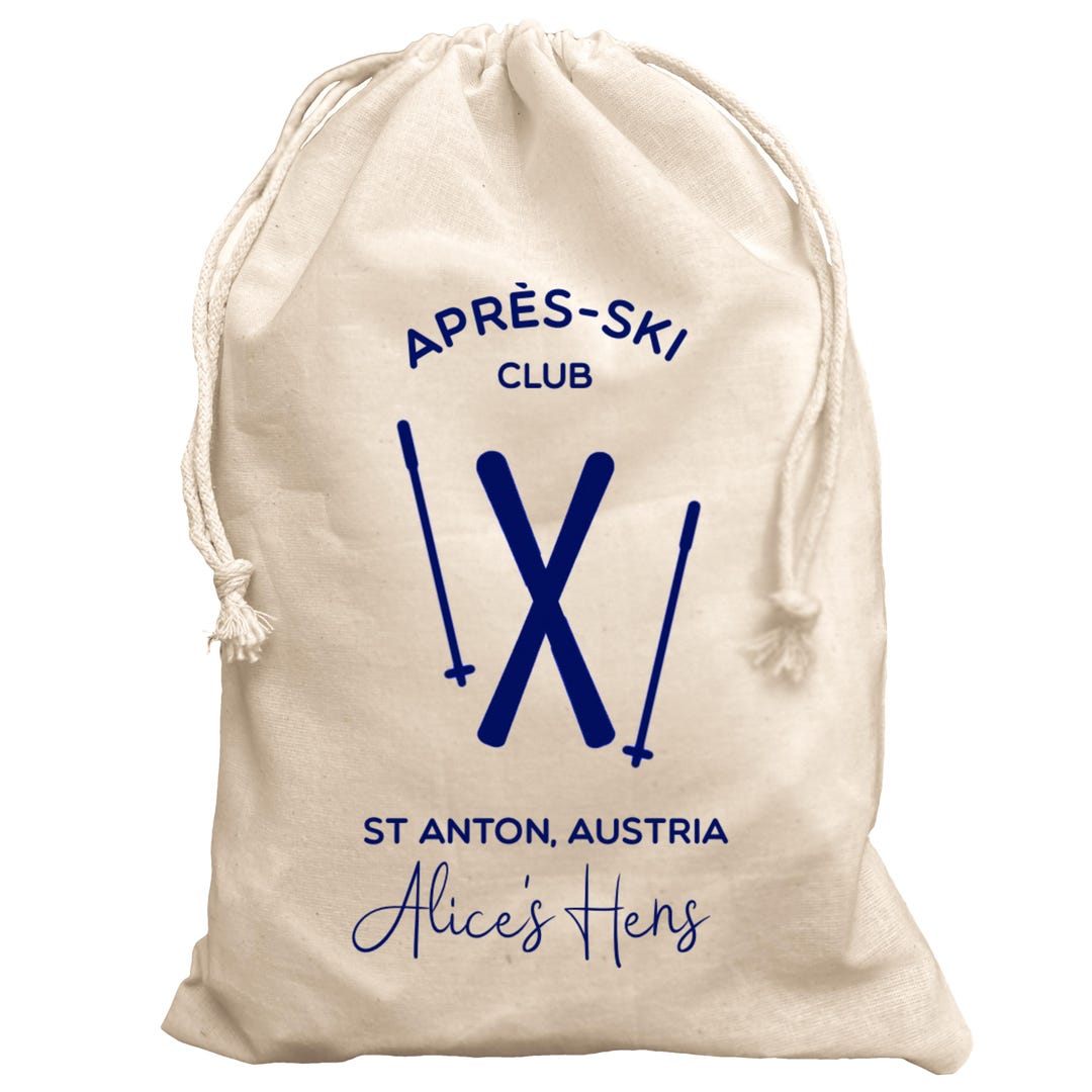 Apres-ski Club Personalised Bag Gift Skiing Gift Pouch - Etsy UK