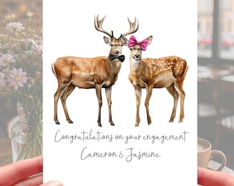 Deer Engagement Card Personalised