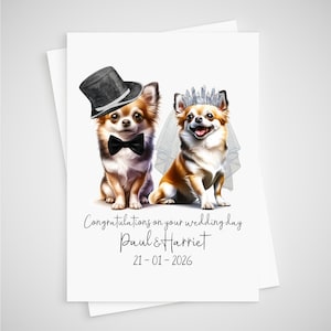 Chihuahua Hochzeitskarte Personalisierte Braut & Bräutigam Hund