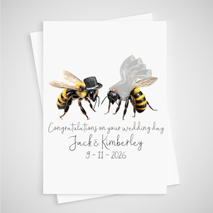 Biene Hochzeitskarte Personalisierte Braut & Bräutigam Hummel