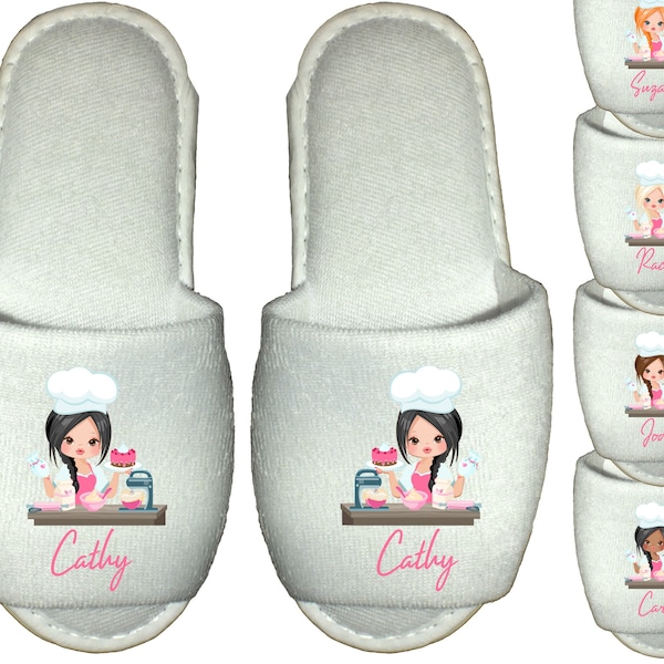 Personalised Baker Slippers Spa - baking gift chef