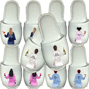 Personalised Bridal Party Spa Slippers for Bride & Bridesmaids Wedding